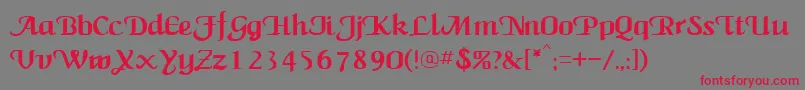 フォントCamilleRegular – 赤い文字の灰色の背景