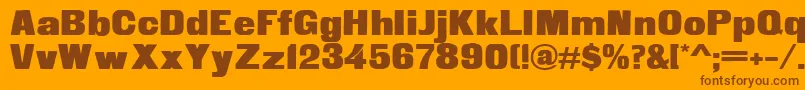 Шрифт Fettesteinschrift – коричневые шрифты на оранжевом фоне