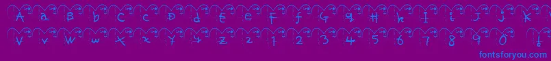 Ha-fontti – siniset fontit violetilla taustalla