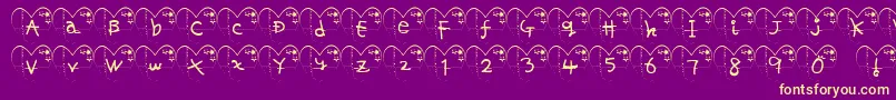 Ha Font – Yellow Fonts on Purple Background