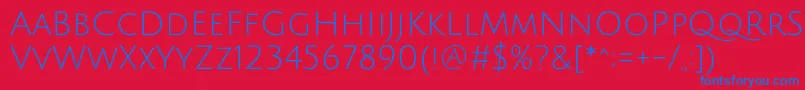 JuliussansoneRegular-fontti – siniset fontit punaisella taustalla