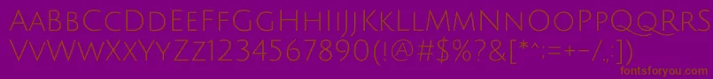 JuliussansoneRegular-fontti – ruskeat fontit violetilla taustalla