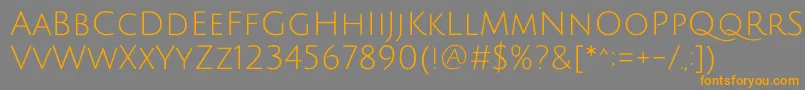 フォントJuliussansoneRegular – オレンジの文字は灰色の背景にあります。