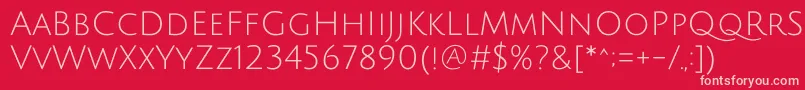 JuliussansoneRegular Font – Pink Fonts on Red Background