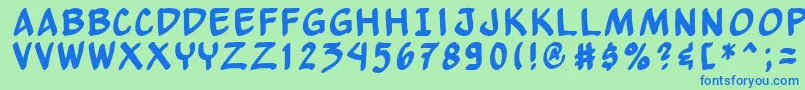 Yewbn Font – Blue Fonts on Green Background