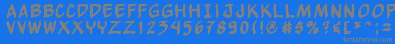 Yewbn Font – Gray Fonts on Blue Background