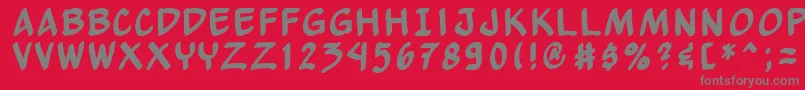Fonte Yewbn – fontes cinzas em um fundo vermelho