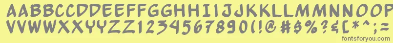 Yewbn Font – Gray Fonts on Yellow Background