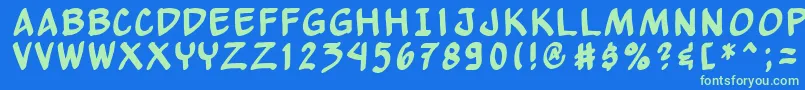 Yewbn Font – Green Fonts on Blue Background