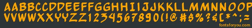 Yewbn Font – Orange Fonts on Black Background