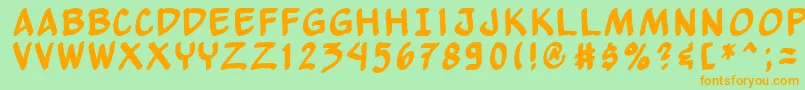 Yewbn Font – Orange Fonts on Green Background