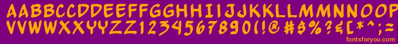 Yewbn Font – Orange Fonts on Purple Background