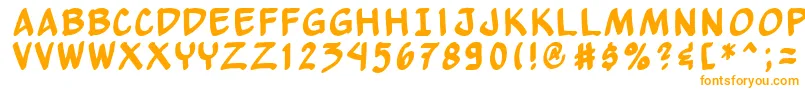 フォントYewbn – 白い背景にオレンジのフォント