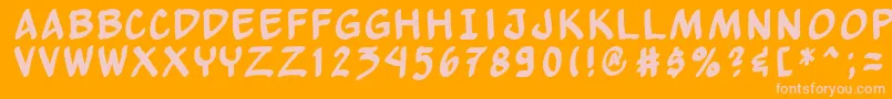 Yewbn Font – Pink Fonts on Orange Background