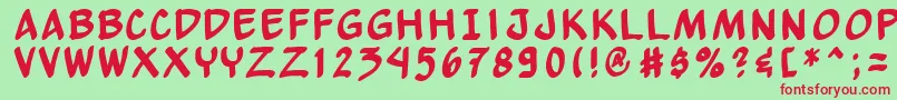 Yewbn Font – Red Fonts on Green Background