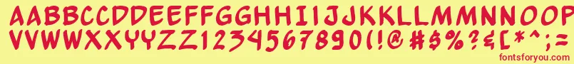 Yewbn Font – Red Fonts on Yellow Background