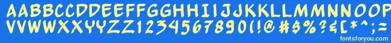 Yewbn Font – Yellow Fonts on Blue Background