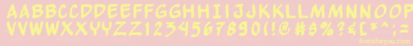 Yewbn Font – Yellow Fonts on Pink Background