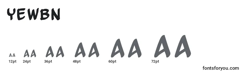 Yewbn Font Sizes