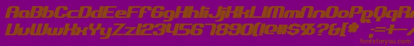 ExplorienBoldItalic Font – Brown Fonts on Purple Background