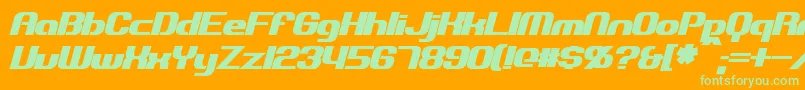 ExplorienBoldItalic Font – Green Fonts on Orange Background