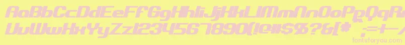 ExplorienBoldItalic Font – Pink Fonts on Yellow Background