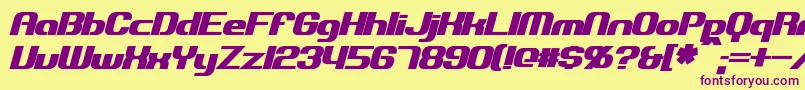 ExplorienBoldItalic Font – Purple Fonts on Yellow Background