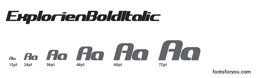 Размеры шрифта ExplorienBoldItalic