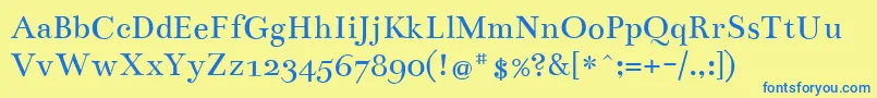 Подробнее о шрифте BenthamRegular Шрифт BenthamRegular – синие шрифты на жёлтом фоне