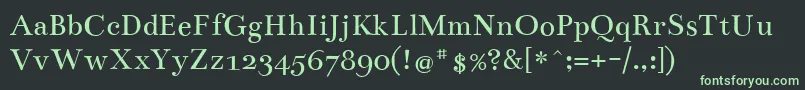 フォントBenthamRegular – 黒い背景に緑の文字