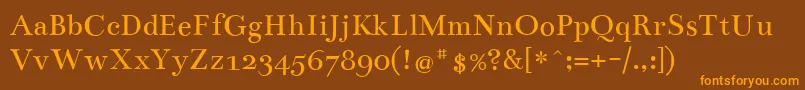 BenthamRegular Font – Orange Fonts on Brown Background