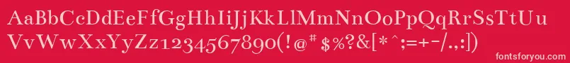 BenthamRegular Font – Pink Fonts on Red Background