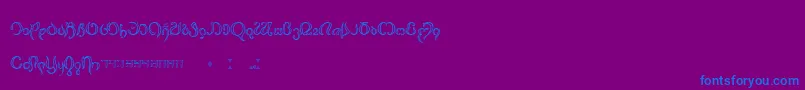 Thimfora Font – Blue Fonts on Purple Background