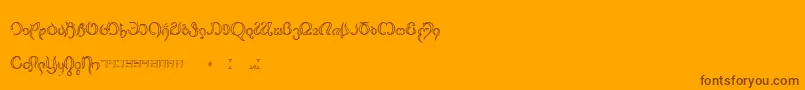Thimfora Font – Brown Fonts on Orange Background