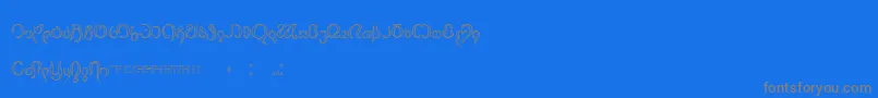 Thimfora-Schriftart – Graue Schriften auf blauem Hintergrund