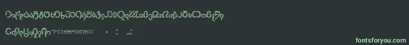 フォントThimfora – 黒い背景に緑の文字