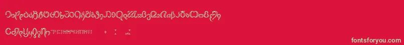 フォントThimfora – 赤い背景に緑の文字