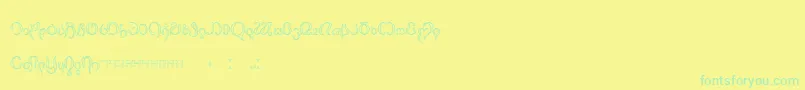 フォントThimfora – 黄色い背景に緑の文字