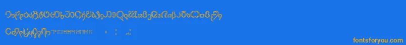 Fonte Thimfora – fontes laranjas em um fundo azul
