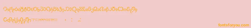 フォントThimfora – オレンジの文字がピンクの背景にあります。