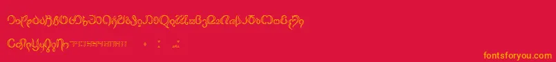Thimfora Font – Orange Fonts on Red Background