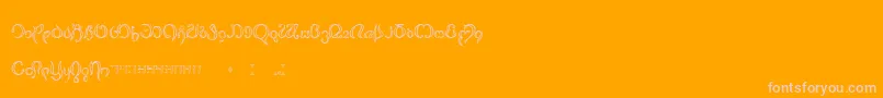 フォントThimfora – オレンジの背景にピンクのフォント