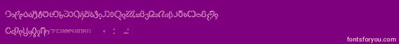 Thimfora-fontti – vaaleanpunaiset fontit violetilla taustalla