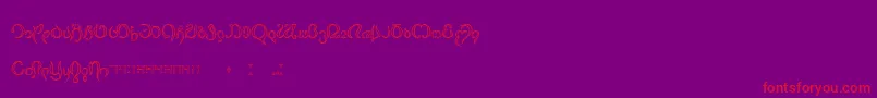 Thimfora-Schriftart – Rote Schriften auf violettem Hintergrund