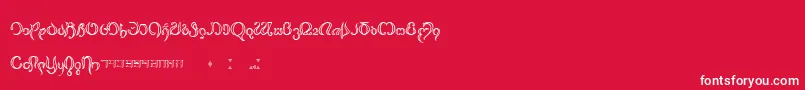 Thimfora Font – White Fonts on Red Background