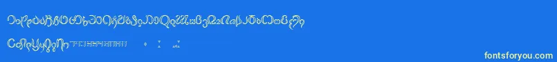 Thimfora Font – Yellow Fonts on Blue Background