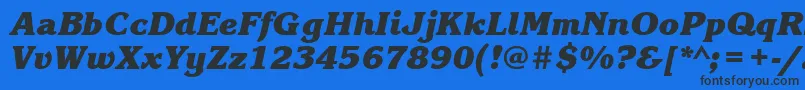 KorinnablackbttBolditalic Font – Black Fonts on Blue Background