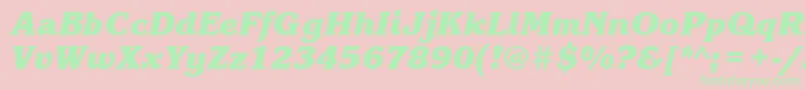 KorinnablackbttBolditalic Font – Green Fonts on Pink Background