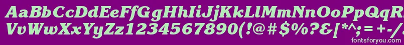 KorinnablackbttBolditalic Font – Green Fonts on Purple Background