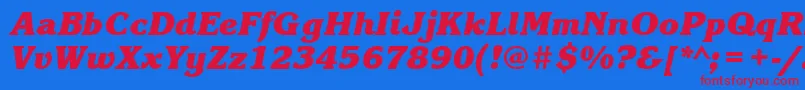 KorinnablackbttBolditalic Font – Red Fonts on Blue Background